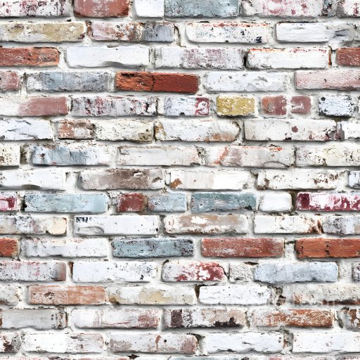 Cracked and Painted Brick Wall PBR Texture with Multicolor Weathered Finish seamless Brick PBR texture