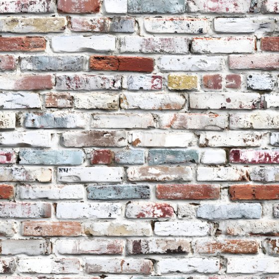 Cracked and Painted Brick Wall PBR Texture with Multicolor Weathered Finish Brick texture preview