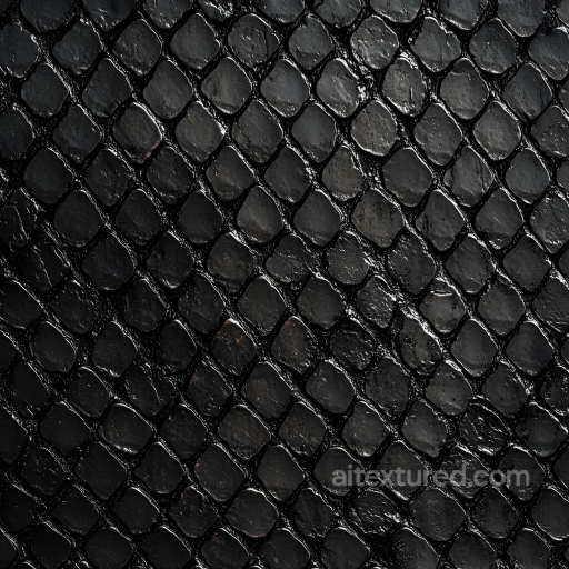 Dark Reptilian Skin Seamless Texture with Detailed Scales and Glossy Sheen seamless Skin PBR texture