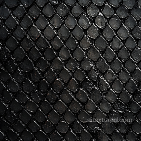 Dark Reptilian Skin Seamless Texture with Detailed Scales and Glossy Sheen Skin texture preview