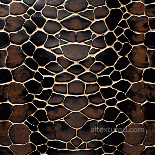 Reptile Skin Texture Featuring High-Contrast Scaly Pattern And Subtle Surface Sheen seamless Skin PBR texture