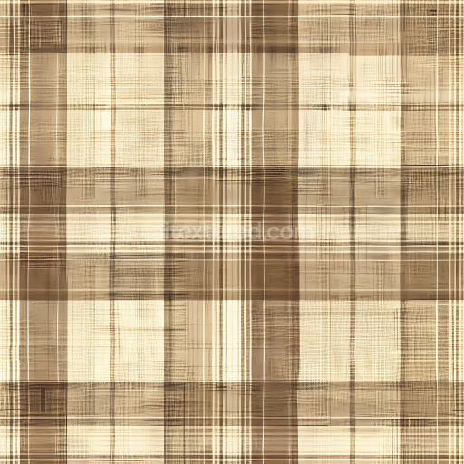 Seamless 3D PBR Texture of Beige and Brown Woven Plaid Fabric Pattern