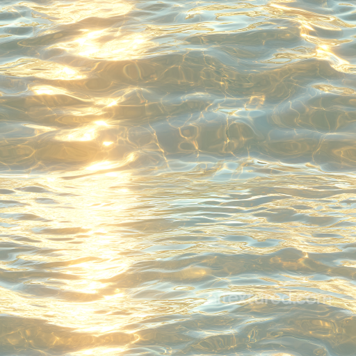 Water PBR Texture Featuring Golden Sunlit Rippling Surface seamless Water PBR texture