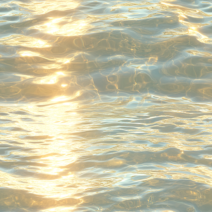 Water Featuring Golden Sunlit Rippling Surface seamless PBR texture preview
