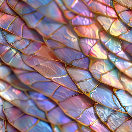 Seamless 3D PBR Texture of Iridescent Glossy Overlapping Scales in Multicolor texture preview