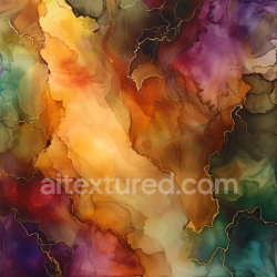 seamless Seamless 3D Alcohol Ink PBR Texture Featuring Warm Amber Veins and Deep Jewel Tones texture 8k free download PBR