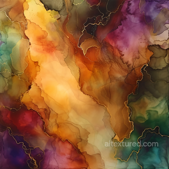 Alcohol Ink PBR Texture Featuring Warm Amber Veins and Deep Jewel Tones Alcohol ink texture preview