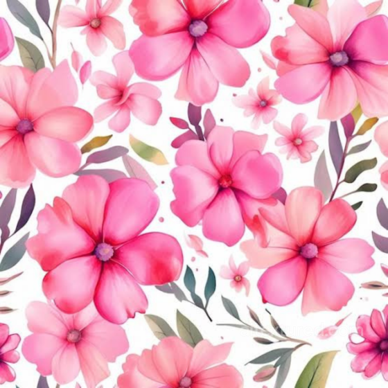 Seamless Pink Flower 3D PBR Texture with Soft Watercolor Floral Pattern Pink Flower texture preview