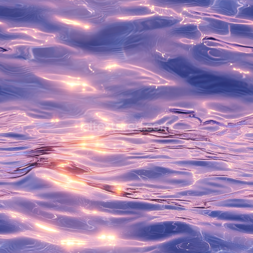 Seamless 3D PBR Stylized Pink Water Surface Texture with Soft Ripples and Light Reflections