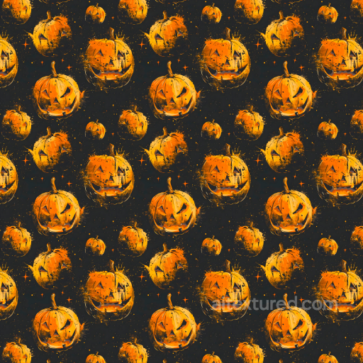 Featuring Vintage Halloween Jack-o'-Lantern Pumpkins seamless Vintage Halloween PBR texture