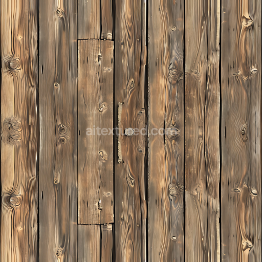 Seamless 3D Rustic Knotty Pine Wood Planks PBR Texture
