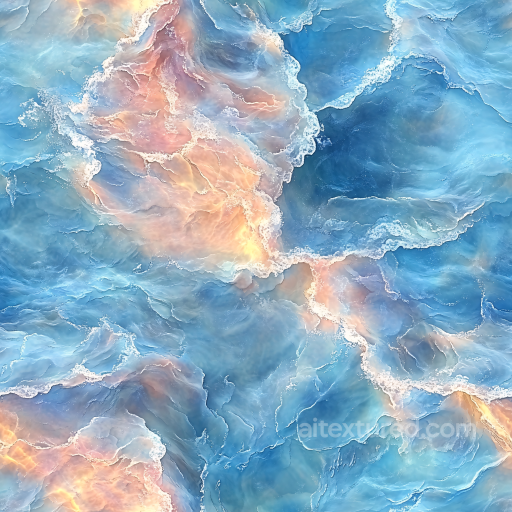 Stylized Ocean Water Seamless Texture with Soft Foam and Dynamic Color Flow seamless Water PBR texture