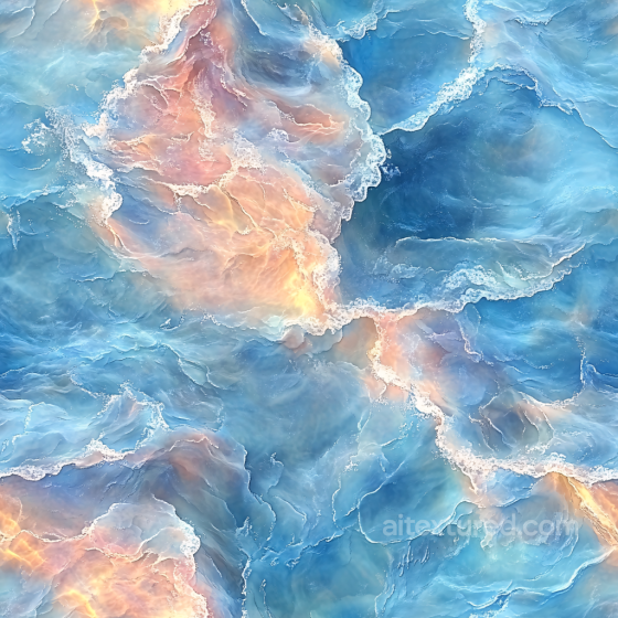 Stylized Ocean Water Seamless Texture with Soft Foam and Dynamic Color Flow Water texture preview
