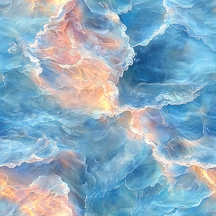 Stylized Ocean Water with Soft Foam and Dynamic Color Flow seamless PBR texture preview