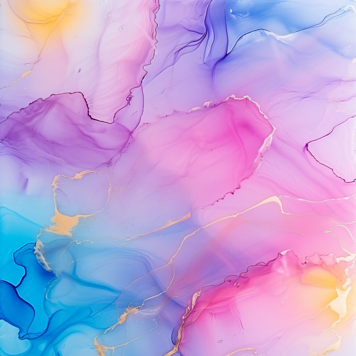 Alcohol Ink with Pink, Purple, and Gold Fluid Swirls seamless PBR texture preview