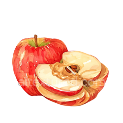 seamless Breakfast Apple Slices with Peanut Butter Watercolor Illustration texture 8k free download PBR