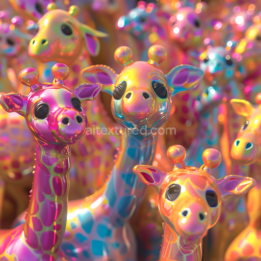 Seamless 3D Inflated PBR Texture Featuring Glossy Quilted Vinyl Bubble Panels in Vibrant Hues