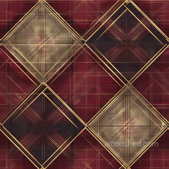 Plaid Texture Featuring Burgundy, Gold & Black Diamond Patterns Plaid texture preview