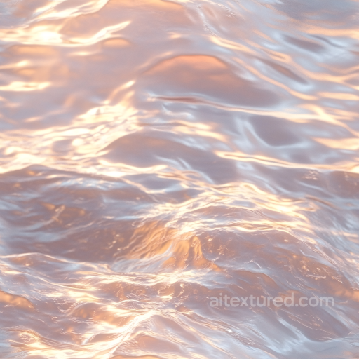 Water PBR Texture Featuring Soft Waves with Warm Sunset Reflections seamless Water PBR texture