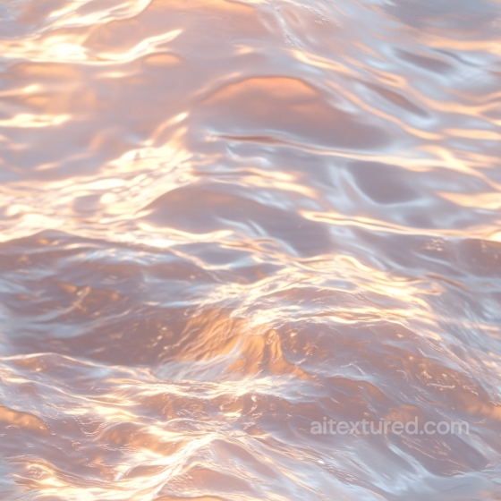Water PBR Texture Featuring Soft Waves with Warm Sunset Reflections Water texture preview