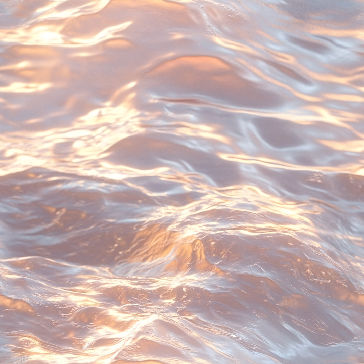 Water Featuring Soft Waves with Warm Sunset Reflections seamless PBR texture preview