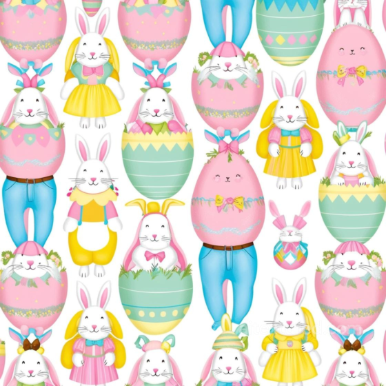 All Easter Digital paper Texture of Colorful Easter Bunny and Egg Pattern All Easter Digital paper texture preview