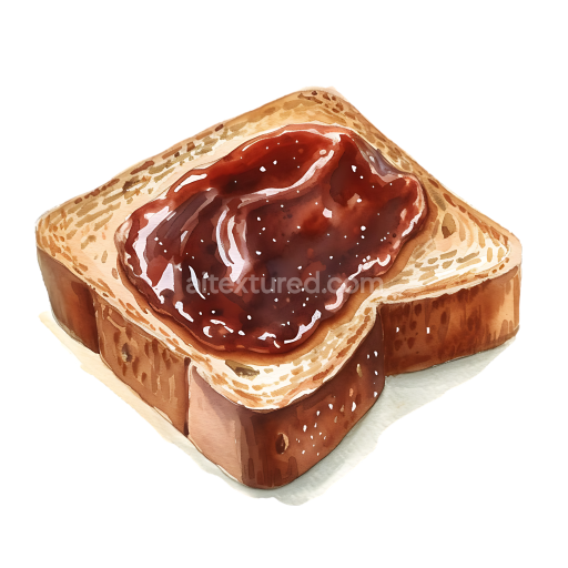 Australian Breakfast Toast with Rich Vegemite Spread PNG Illustration