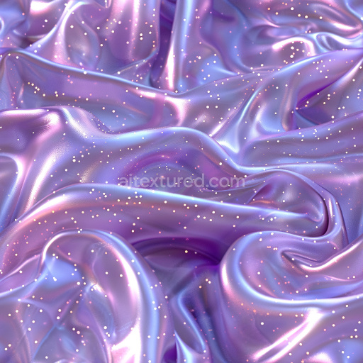 Seamless 3D PBR Texture of Iridescent Glossy Satin Fabric with Glitter Effect