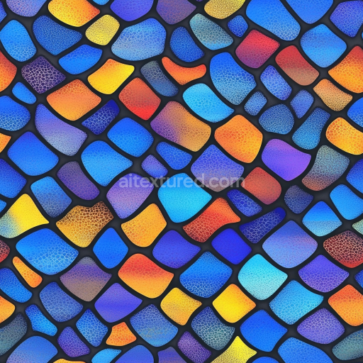 Seamless 3D Mosaic PBR Texture with Vibrant Cracked Multicolor Tile Pieces texture preview
