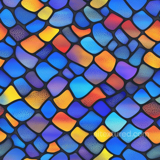 Mosaic PBR Texture with Vibrant Cracked Multicolor Tile Pieces seamless Mosaic PBR texture