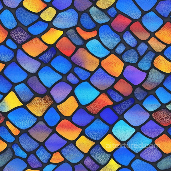 Mosaic PBR Texture with Vibrant Cracked Multicolor Tile Pieces Mosaic texture preview