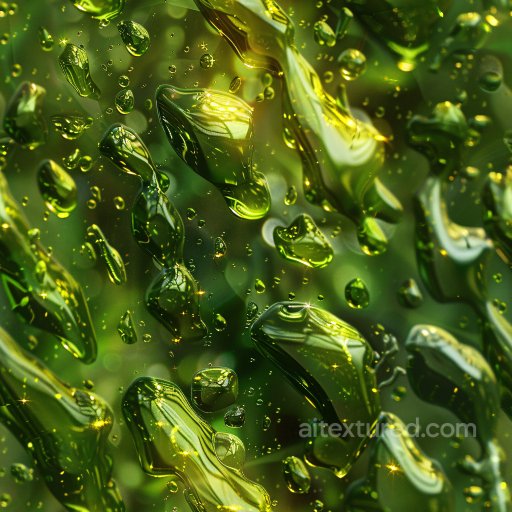 Seamless 3D PBR Texture Featuring Glossy Green Water Droplets texture preview
