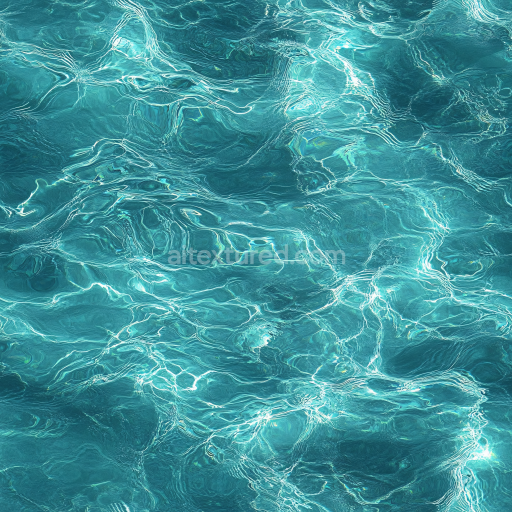 Seamless 3D PBR Texture of Clear Turquoise Pool Water with Realistic Light Reflections