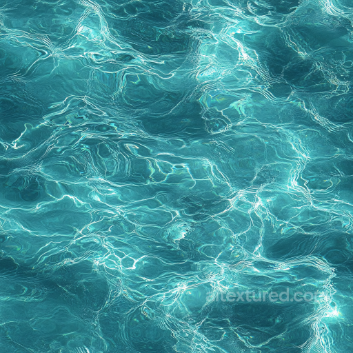 Clear Turquoise Pool Water Seamless Texture with Realistic Light Reflections seamless Water PBR texture