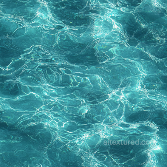 Clear Turquoise Pool Water Seamless Texture with Realistic Light Reflections Water texture preview