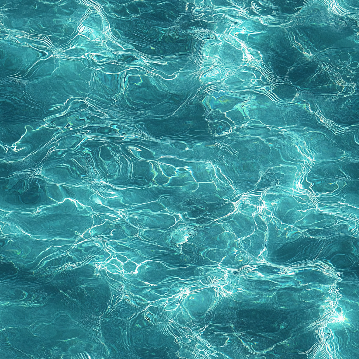 Clear Turquoise Pool Water with Realistic Light Reflections seamless PBR texture preview
