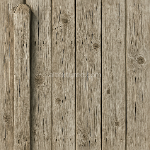 Preview — Seamless 8k 3d texture pbr wooden fence with weathered wood and fence post details