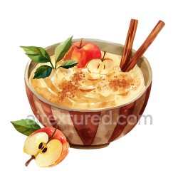 seamless Breakfast Applesauce Bowl with Fresh Apples and Cinnamon Sticks Illustration texture 8k free download PBR