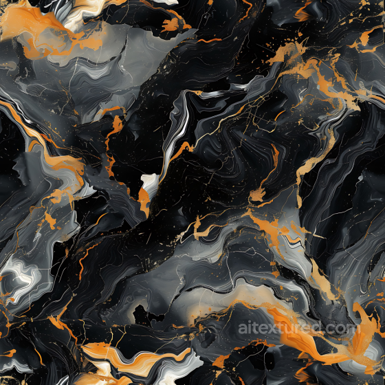 Black Marble PBR Texture with Bold Golden Veins and Fluid Patterns Marble texture preview