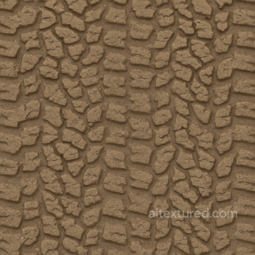 All Terrain Tire Print On Sand Print With Knobby Tread And Wet Sand Effects seamless Tire prints PBR texture