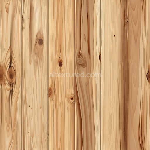 Seamless 3D PBR Texture of Natural Pine Wood Planks with Knots and Grain