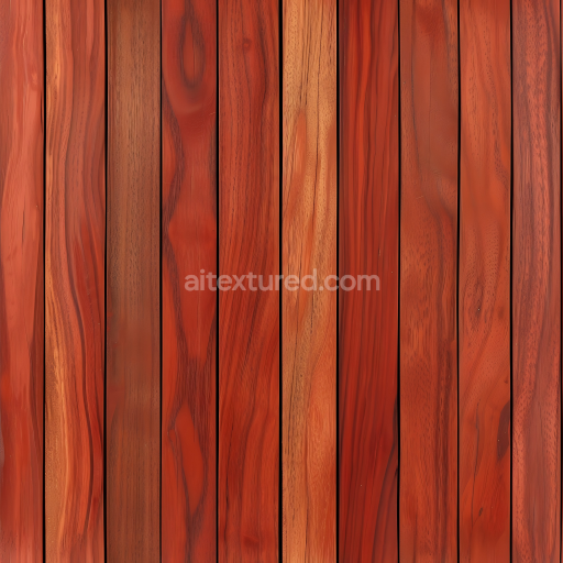 Seamless 3D PBR Polished Mahogany Wood Floor Texture with Rich Grain