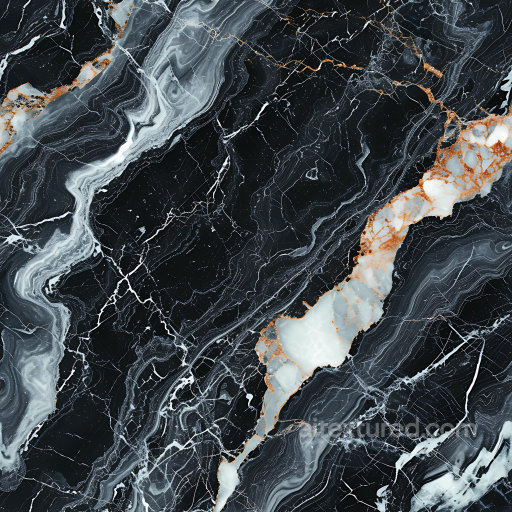 Black Marble PBR Texture with Bold White and Gold Veins seamless Marble PBR texture