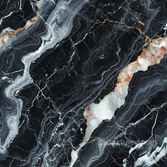 Black Marble PBR Texture with Bold White and Gold Veins Marble texture preview