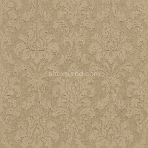 Seamless 3d texture pbr 8k wallpaper with vintage rococo damask distressed cracked paint