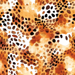 seamless Seamless 3D PBR Texture of Watercolor-Style Leopard Print Pattern in Warm Tones texture 8k free download PBR