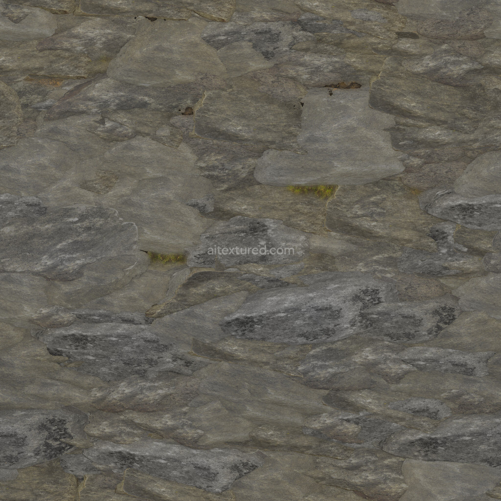 Seamless PBR rock texture with various shades and details