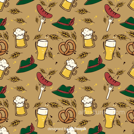 Digital Paper Texture with Beer, Pretzels & Festive Hats seamless St patrick digital paper bundle PBR texture