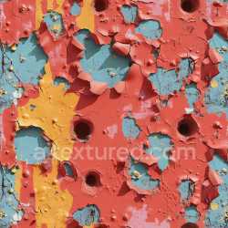 seamless Seamless 3D PBR Texture of Colorful Cracked and Holed Painted Metal Surface texture 8k free download PBR