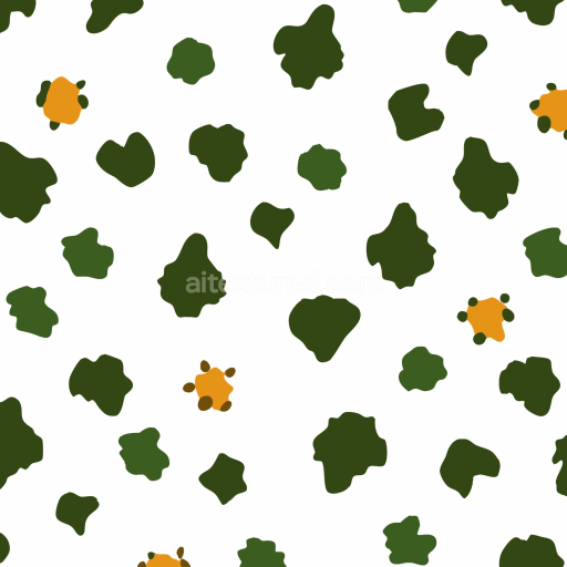 Seamless 3D PBR Leopard Print Texture in Green and Orange Digital Camo Style